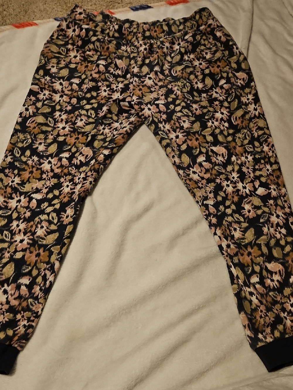 Sonoma Floral Print Joggers in Black, Pink & Mustard